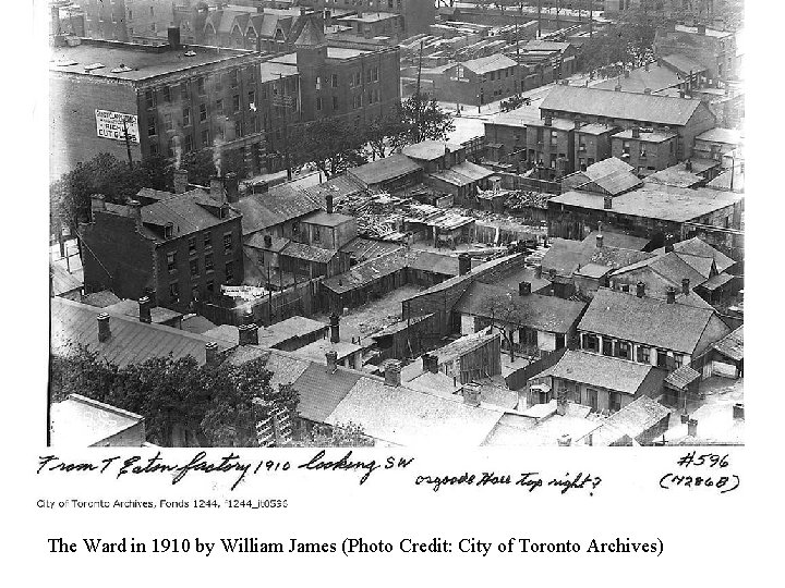 The Ward in 1910 by William James (Photo Credit: City of Toronto Archives) 