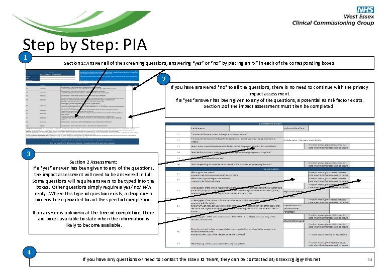 Step by Step: PIA 1 Section 1: Answer all of the screening questions; answering Step by Step: PIA 1 Section 1: Answer all of the screening questions; answering