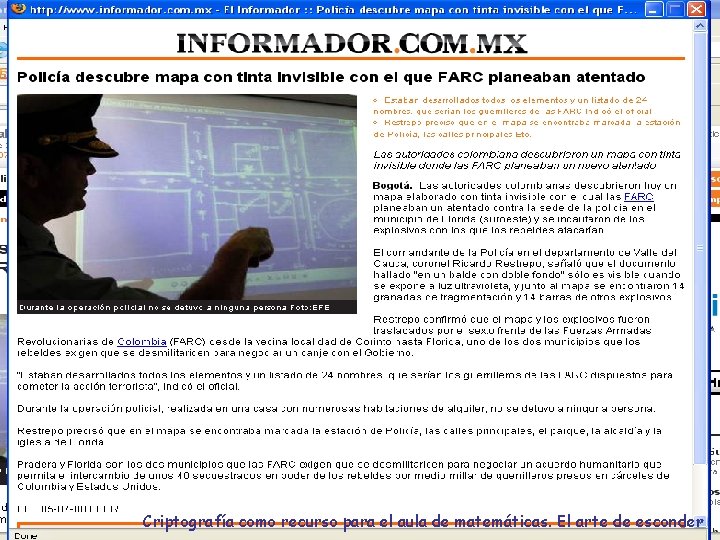 Criptografía como recurso para el aula de matemáticas. El arte de esconder 