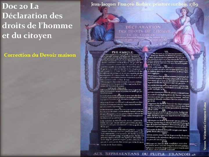 Doc 20 La Déclaration des droits de l’homme et du citoyen Jean-Jacques François Barbier,