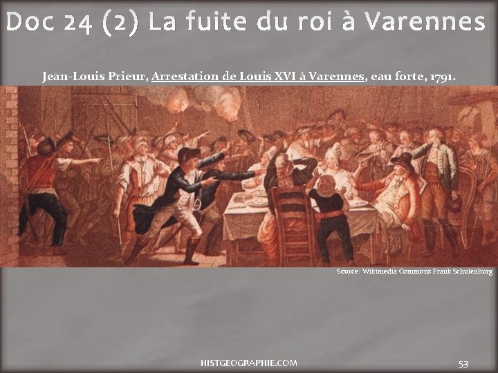 Doc 24 (2) La fuite du roi à Varennes Jean-Louis Prieur, Arrestation de Louis