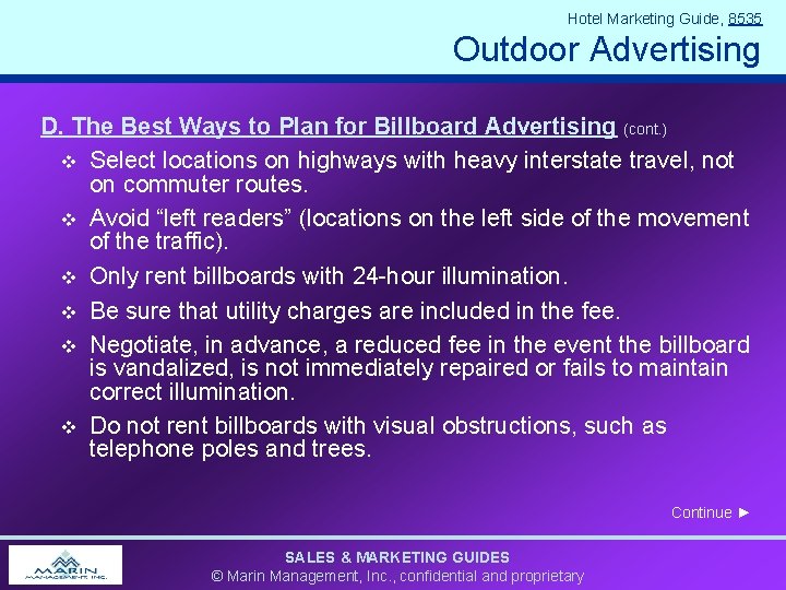 Hotel Marketing Guide, 8535 Outdoor Advertising D. The Best Ways to Plan for Billboard Hotel Marketing Guide, 8535 Outdoor Advertising D. The Best Ways to Plan for Billboard