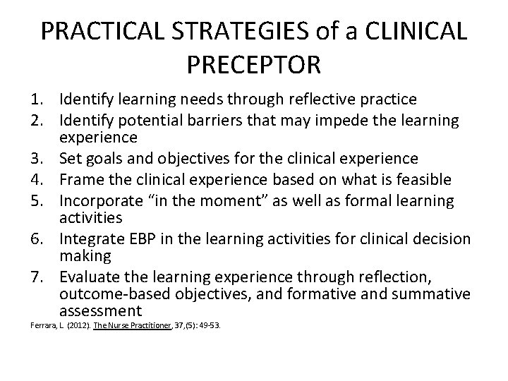RESOURCES for PRECEPTORS in TODAYS HEALTH CARE MNPA