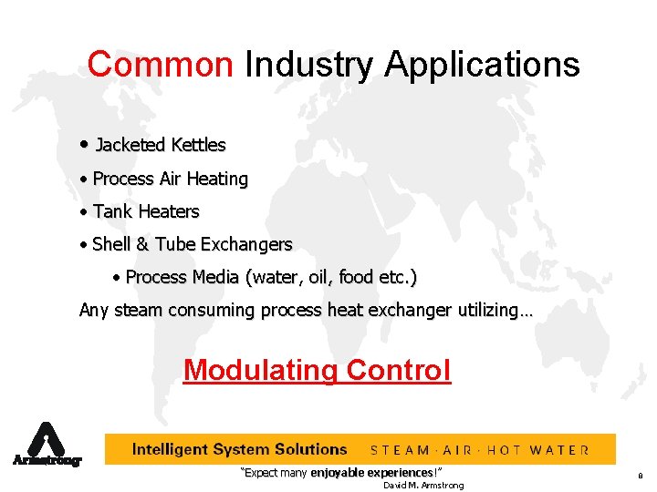 Common Industry Applications • Jacketed Kettles • Process Air Heating • Tank Heaters •