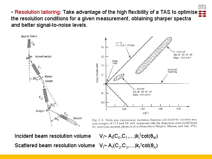  • Resolution tailoring: Take advantage of the high flexibility of a TAS to