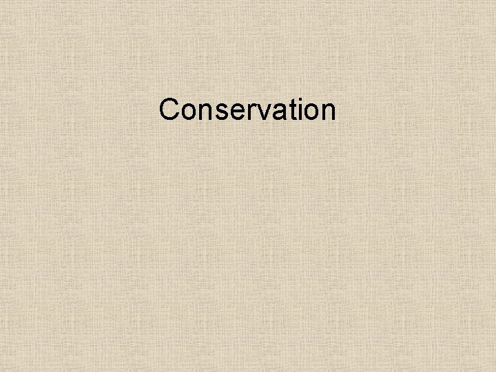 Conservation 
