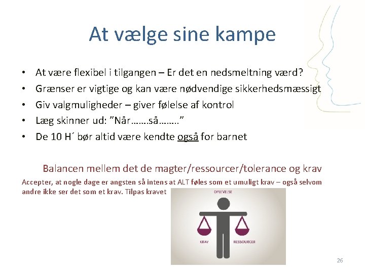 At vælge sine kampe • • • At være flexibel i tilgangen – Er