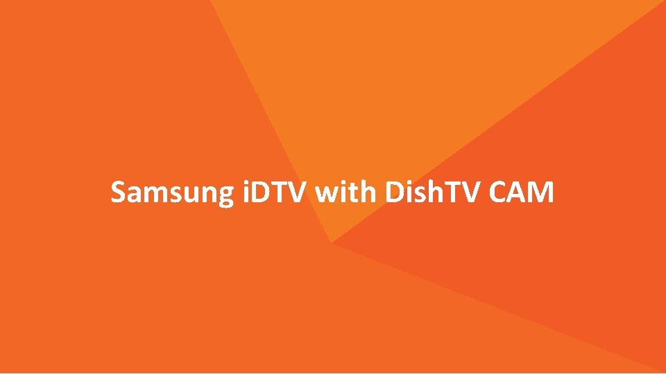 Samsung i. DTV with Dish. TV CAM 