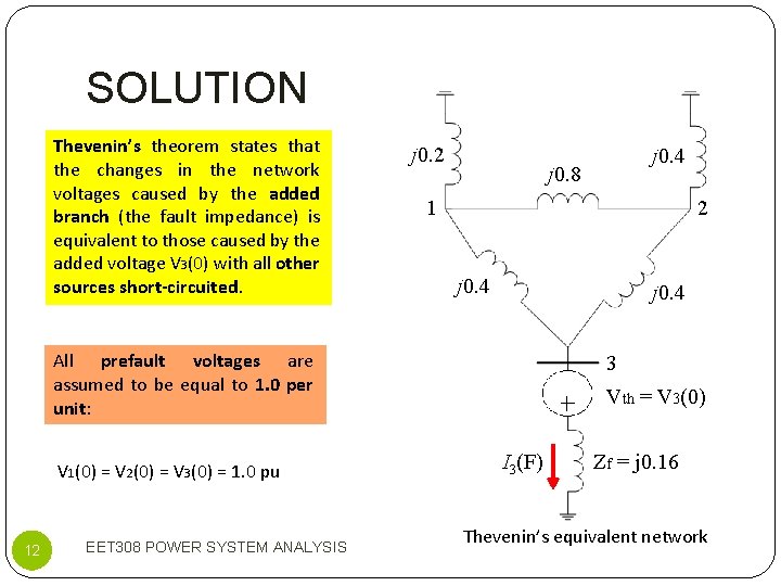 SOLUTION Thevenin’s theorem states that the changes in the network voltages caused by the