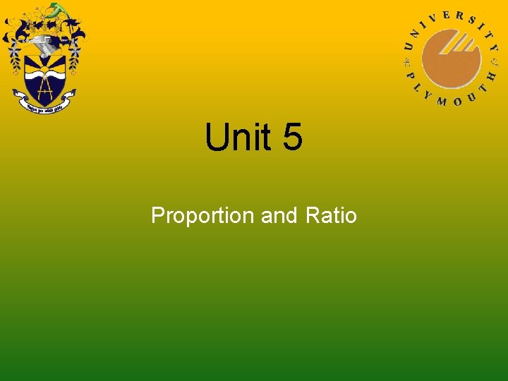 Unit 5 Proportion and Ratio 