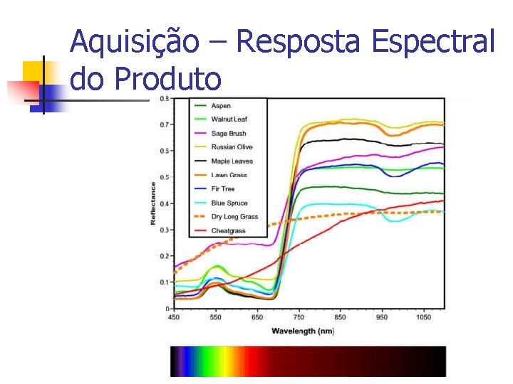 Aquisição – Resposta Espectral do Produto 