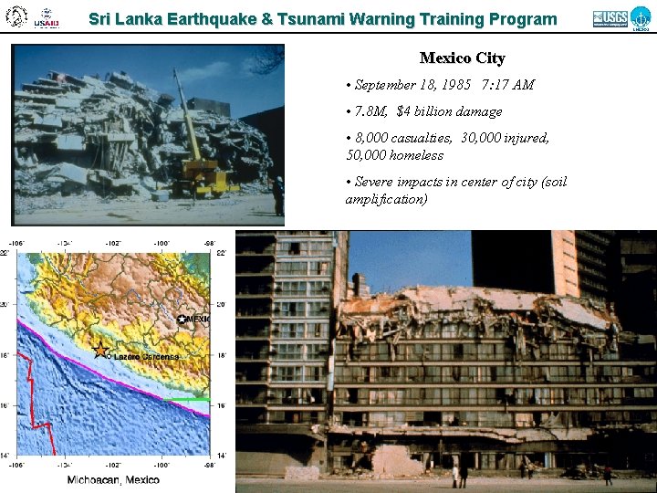 Sri Lanka Earthquake & Tsunami Warning Training Program Mexico City • September 18, 1985