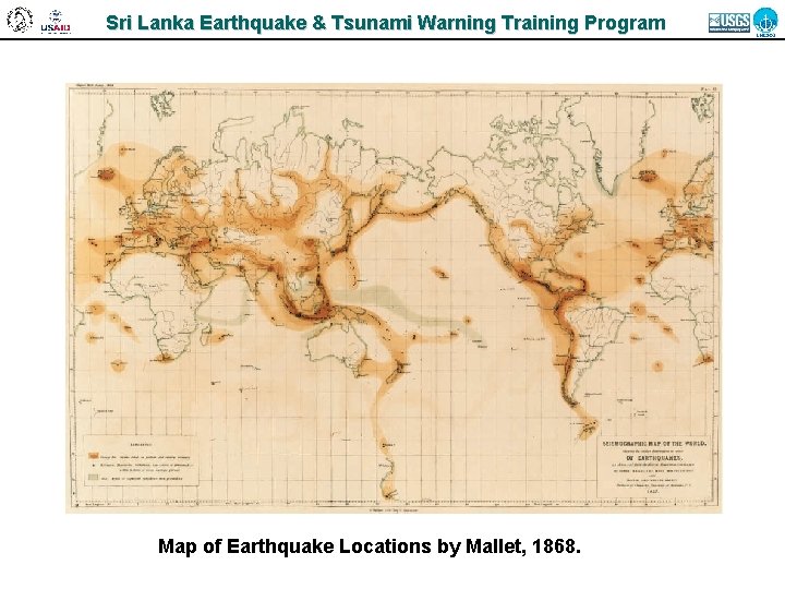 Sri Lanka Earthquake & Tsunami Warning Training Program Map of Earthquake Locations by Mallet,