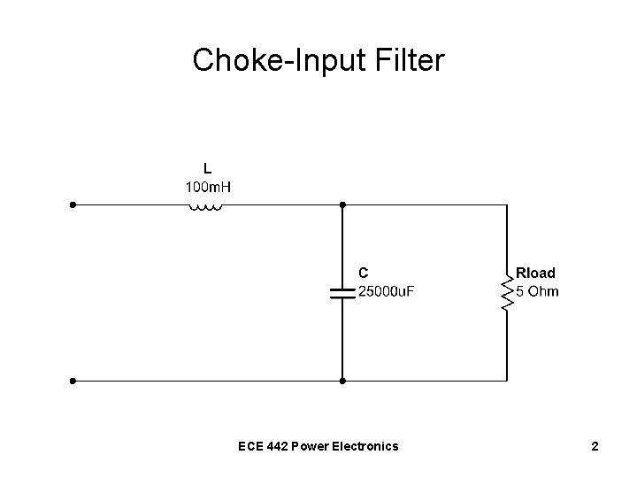 Choke-Input Filter ECE 442 Power Electronics 2 