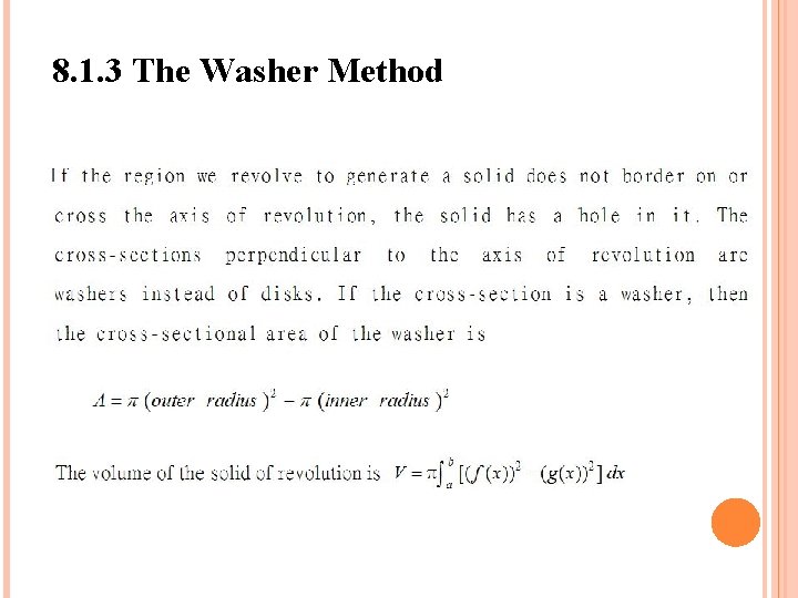 8. 1. 3 The Washer Method 