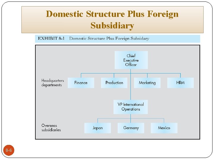 Domestic Structure Plus Foreign Subsidiary 8 -6 