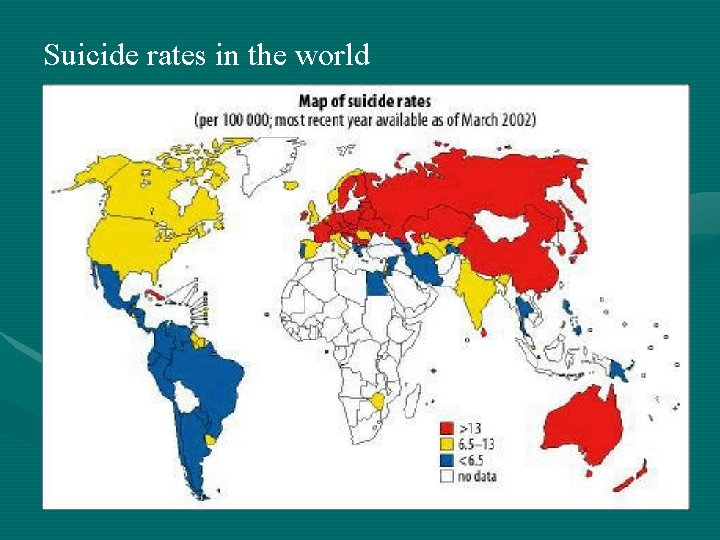 Suicide rates in the world Suicide rates in the world