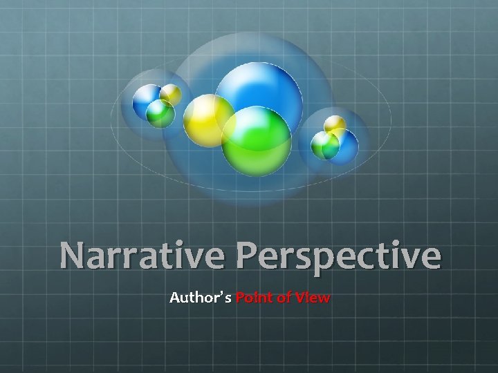 Narrative Perspective Author’s Point of View 