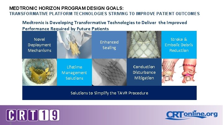 MEDTRONIC HORIZON PROGRAM DESIGN GOALS: TRANSFORMATIVE PLATFORM TECHNOLOGIES STRIVING TO IMPROVE PATIENT OUTCOMES Medtronic