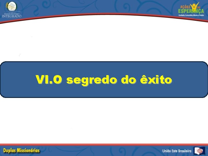 VI. O segredo do êxito 