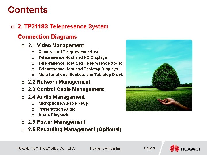 Contents p 2. TP 3118 S Telepresence System Connection Diagrams p 2. 1 Video