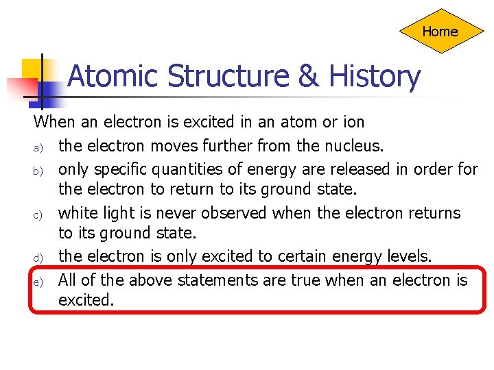 Home Atomic Structure & History When an electron is excited in an atom or