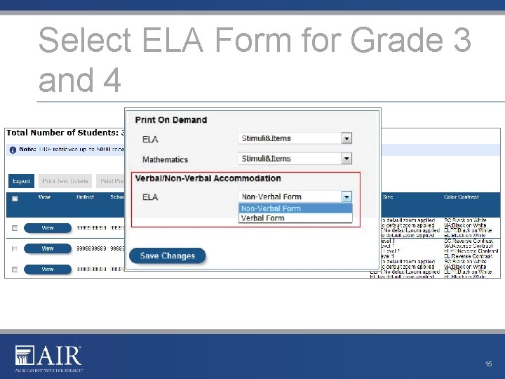 Select ELA Form for Grade 3 and 4 15 Select ELA Form for Grade 3 and 4 15