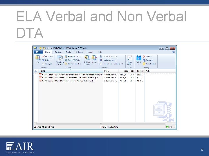 ELA Verbal and Non Verbal DTA 17 ELA Verbal and Non Verbal DTA 17