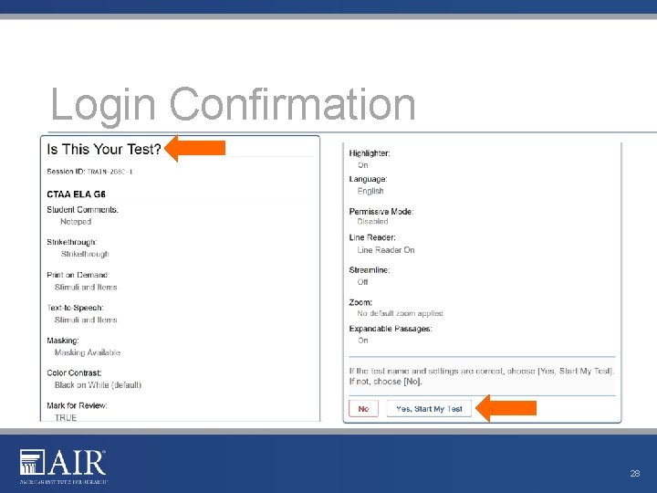 Login Confirmation 28 Login Confirmation 28