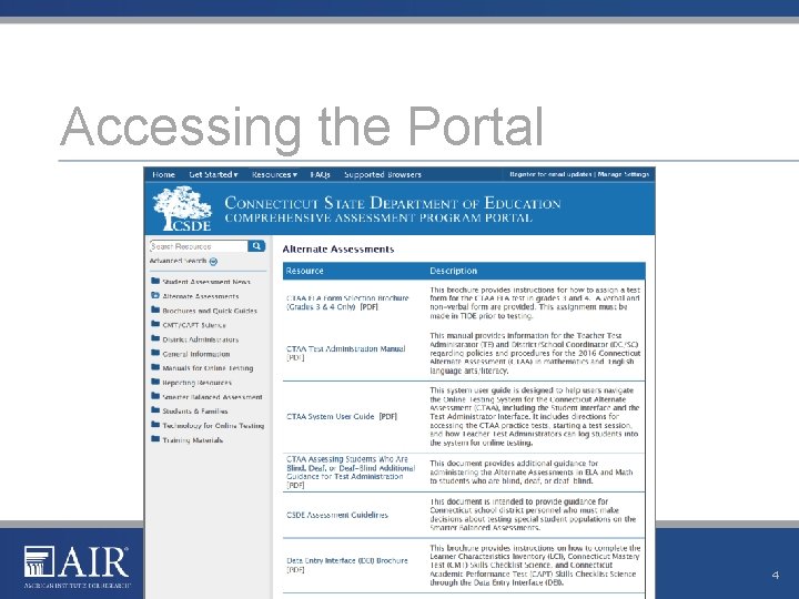 Accessing the Portal 4 Accessing the Portal 4