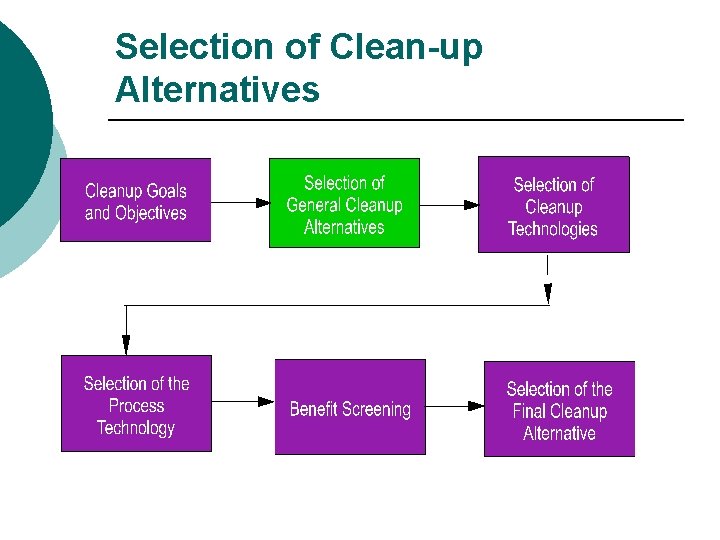 Selection of Clean-up Alternatives 
