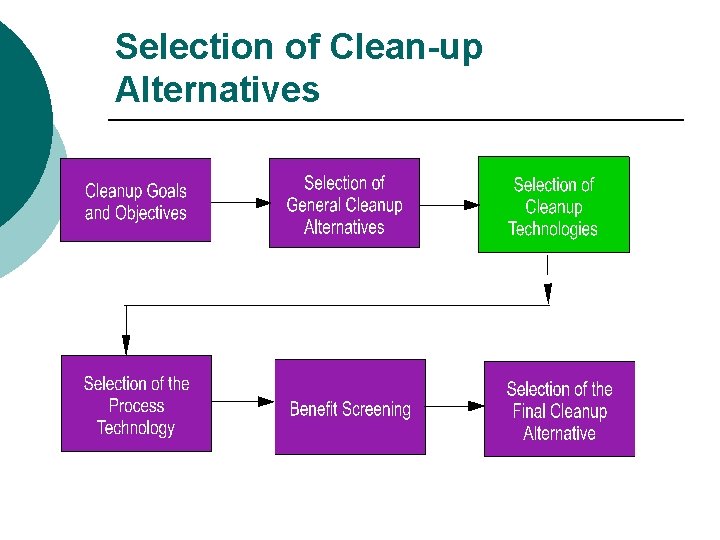 Selection of Clean-up Alternatives 