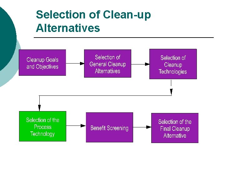 Selection of Clean-up Alternatives 