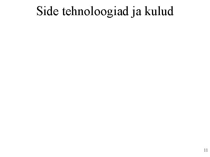 Side tehnoloogiad ja kulud 11 