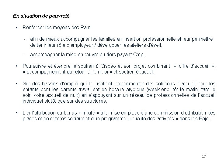 En situation de pauvreté • Renforcer les moyens des Ram - afin de mieux