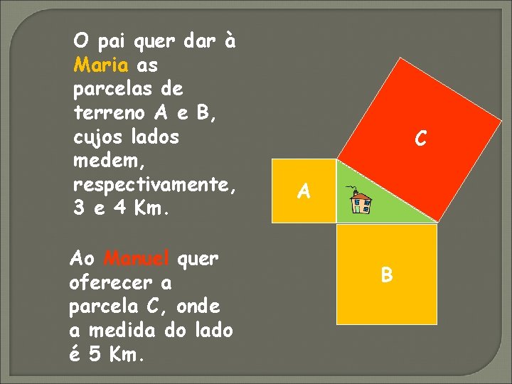 O pai quer dar à Maria as parcelas de terreno A e B, cujos