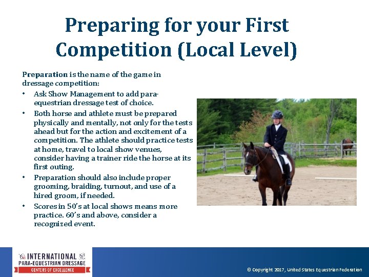 Preparing for your First Competition (Local Level) Preparation is the name of the game