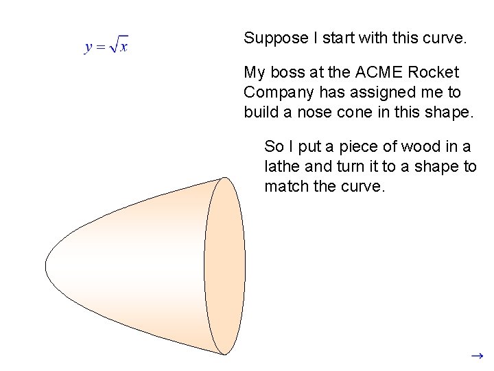 Suppose I start with this curve. My boss at the ACME Rocket Company has