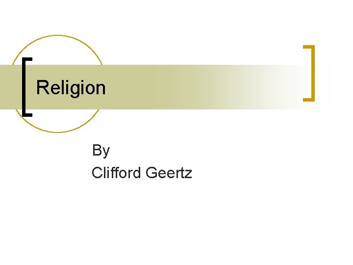 Religion By Clifford Geertz 