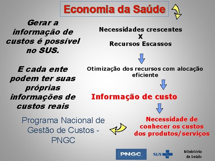Economia da Saúde Gerar a informação de custos é possível no SUS. E cada Economia da Saúde Gerar a informação de custos é possível no SUS. E cada