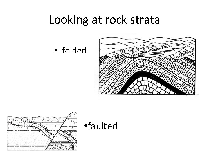 Looking at rock strata • folded • faulted 
