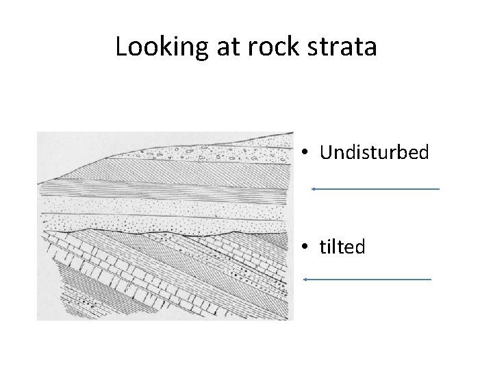Looking at rock strata • Undisturbed • tilted 
