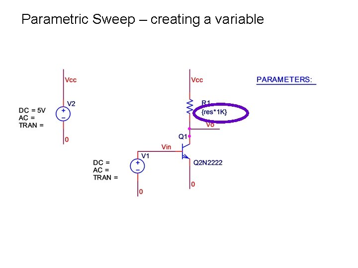 Parametric Sweep – creating a variable 