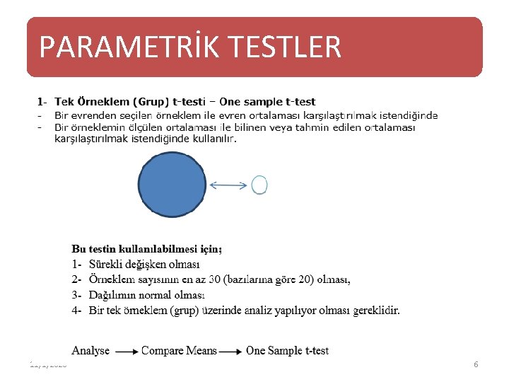 PARAMETRİK TESTLER 11/1/2020 6 