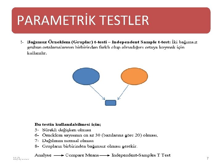 PARAMETRİK TESTLER 11/1/2020 7 