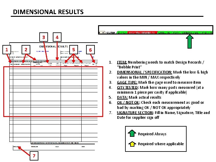 DIMENSIONAL RESULTS 3 1 4 5 2 6 1. 2. 3. 4. 5. 6.