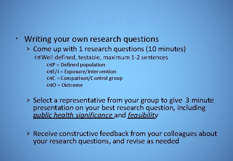 Group Exercise Writing your own research questions › Come up with 1 research questions