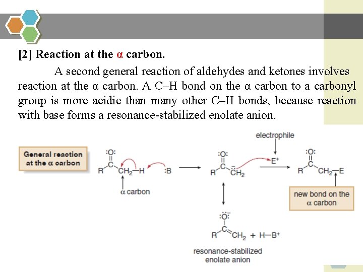 [2] Reaction at the α carbon. A second general reaction of aldehydes and ketones
