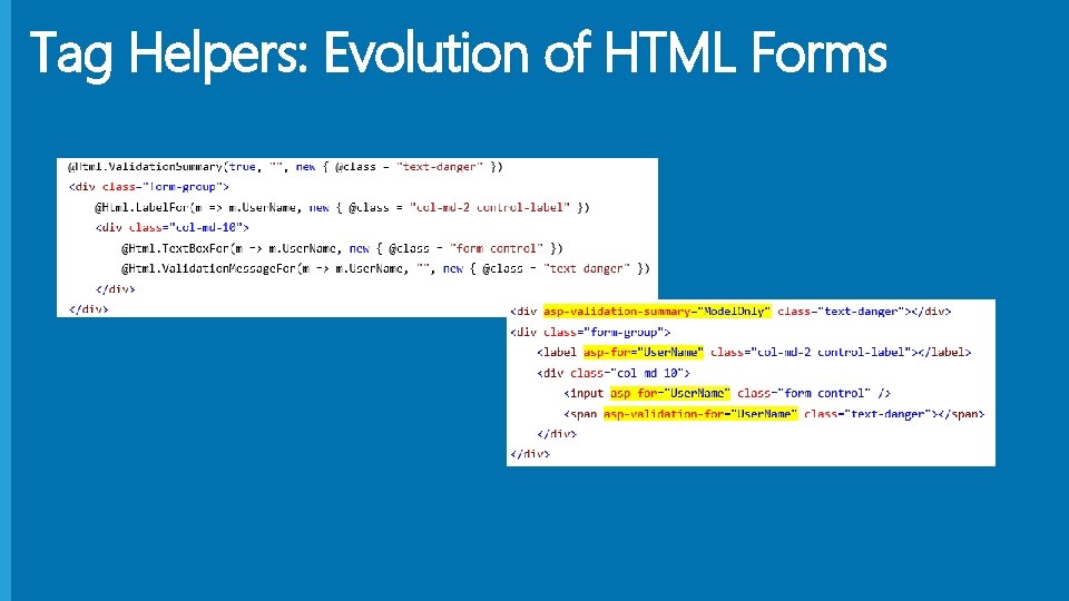 Tag Helpers: Evolution of HTML Forms 