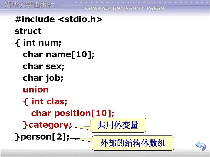 #include <stdio. h> struct { int num; char name[10]; char sex; char job; union